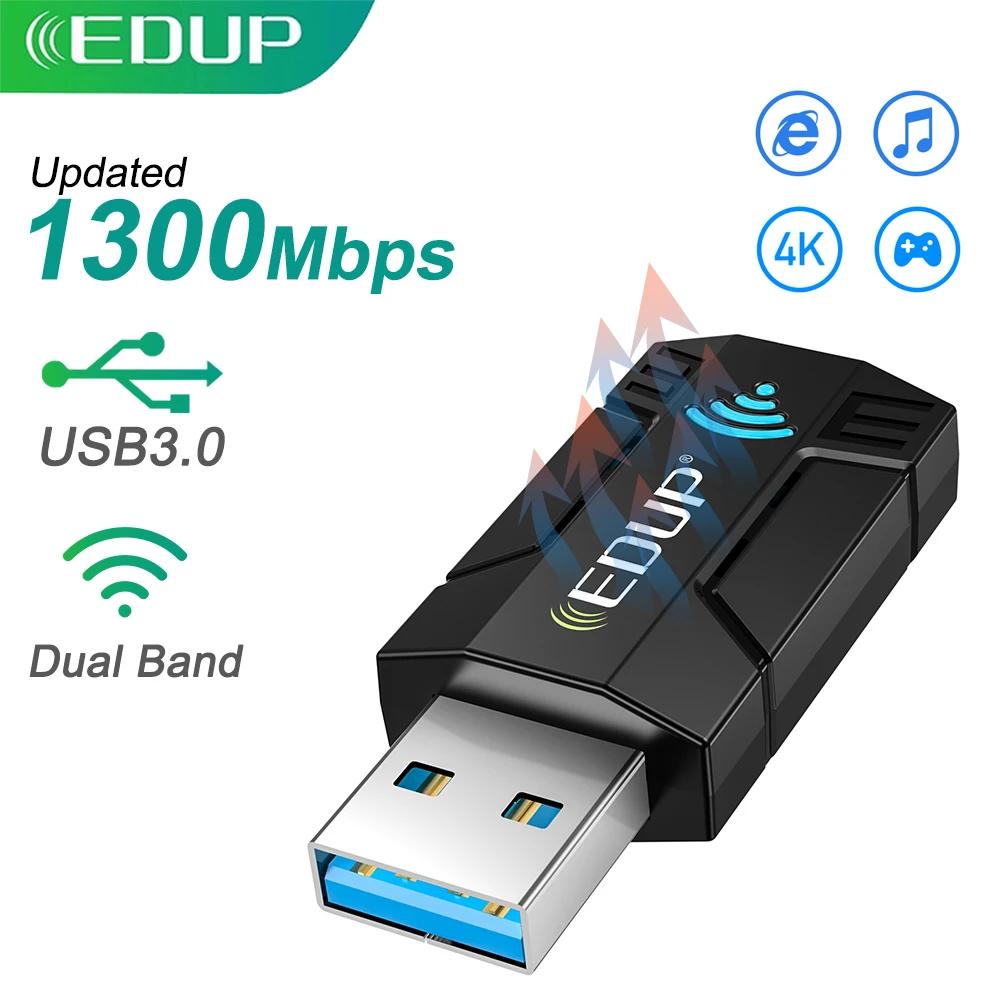 EDUP ̴ USB  , 1300Mbps  Ʈũ ī, 2.4G  5G 802.11ac, ð  ִ  , Ʈ ũž